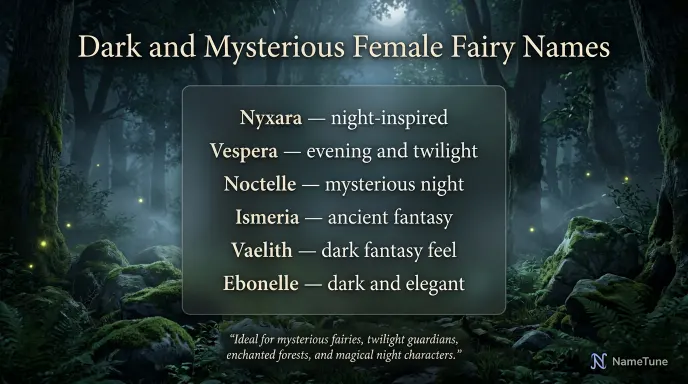 Dark and Mysterious Female Fairy Names