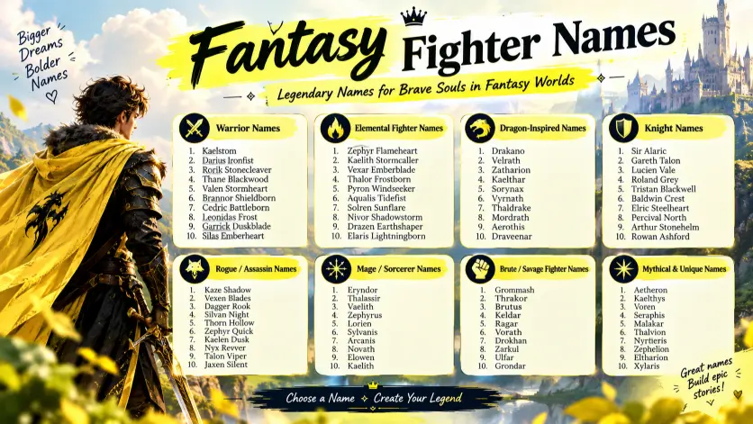 Fantasy Fighter Names